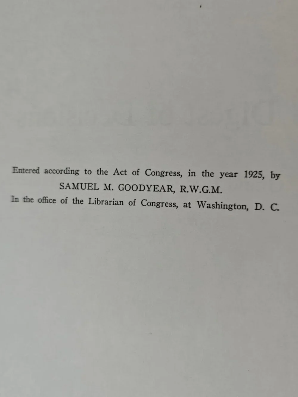 Digest Of Decisions Pennsylvania Grand Lodge HC Binder 1966 Freemasonry Manual